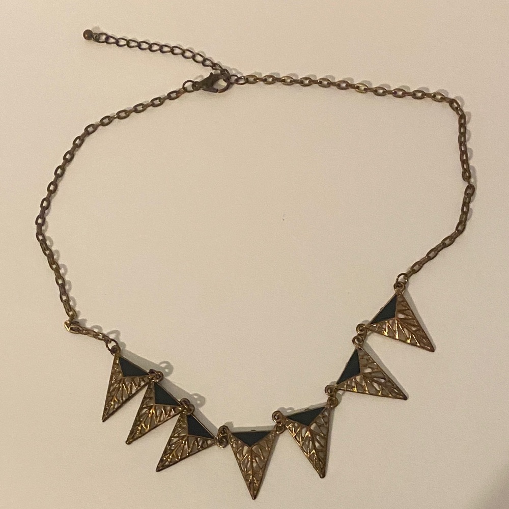 Gold and Black Geometric Necklace